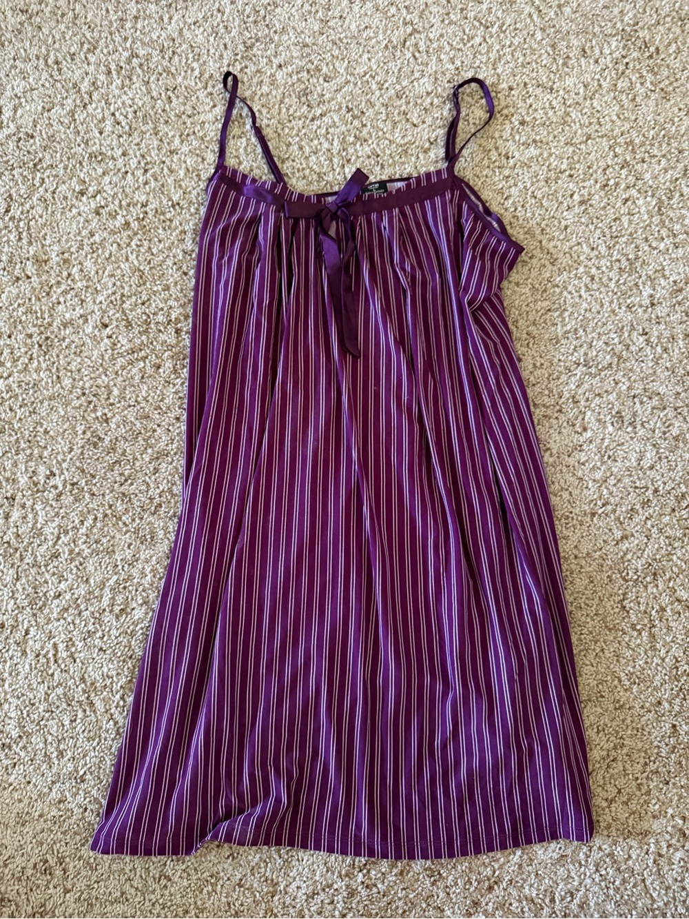 APT. 9 Intimates Purple Striped Satin Sleep Cami Nightgown Top Size L
